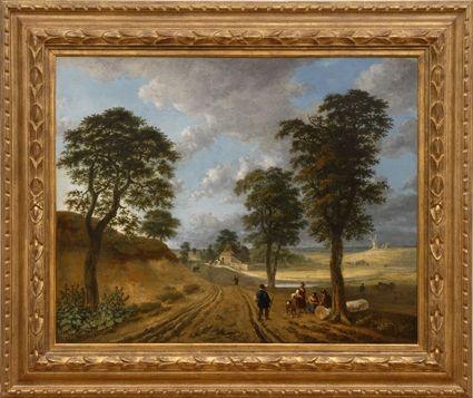 Appraisal: GEORGES MICHEL - PASTORAL LANDSCAPE WITH FIGURES Oil on canvas