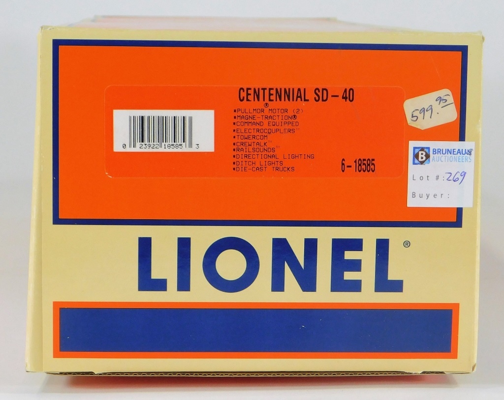 Appraisal: LIONEL CENTENNIAL SD- O GAUGE MODEL TRAIN United States ContemporaryO