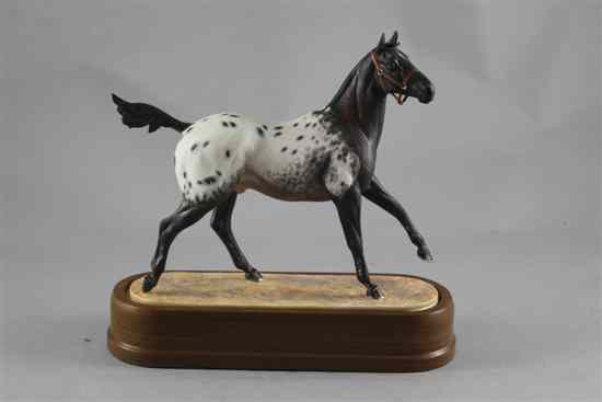 Appraisal: A Royal Worcester 'Appaloosa Stallion' modelled by Doris Lindner in