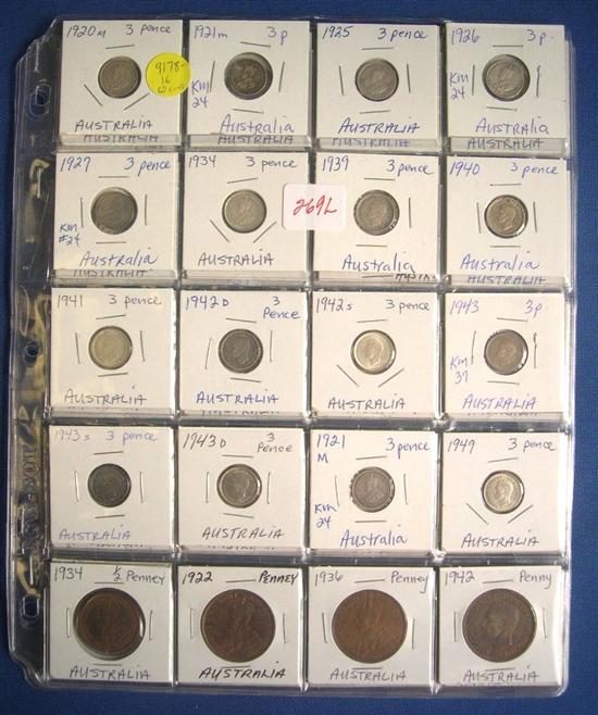 Appraisal: Coins of Australia mixed lot of penny through Florin from