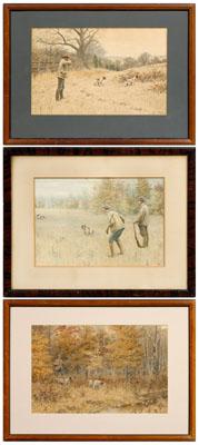 Appraisal: Three A B Frost hunting prints Arthur Burdett Frost Sr