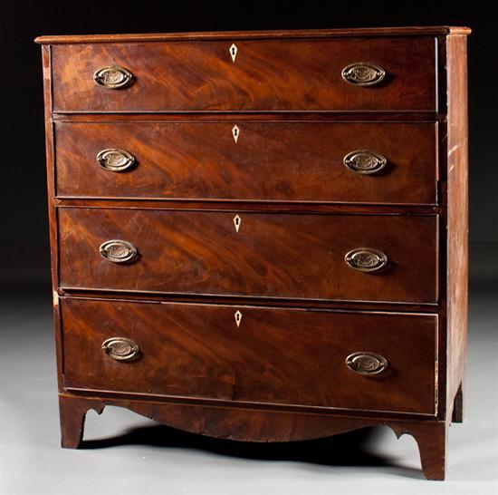 Appraisal: George III carved mahogany chest of drawers circa ivory inlaid