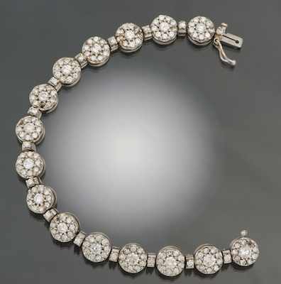 Appraisal: A Ladies' Diamond Floret Design Bracelet k white gold bracelet