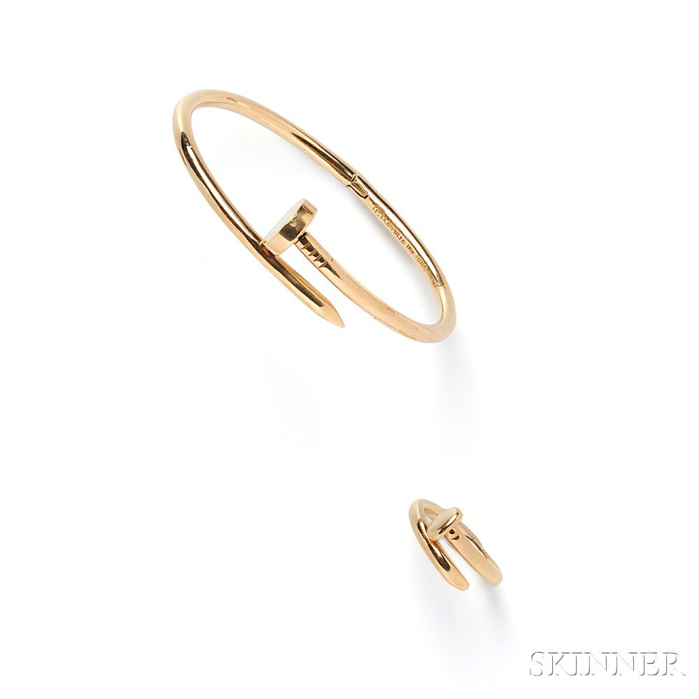 Appraisal: kt Gold Juste Un Clou Bracelet and Ring Aldo Cipullo