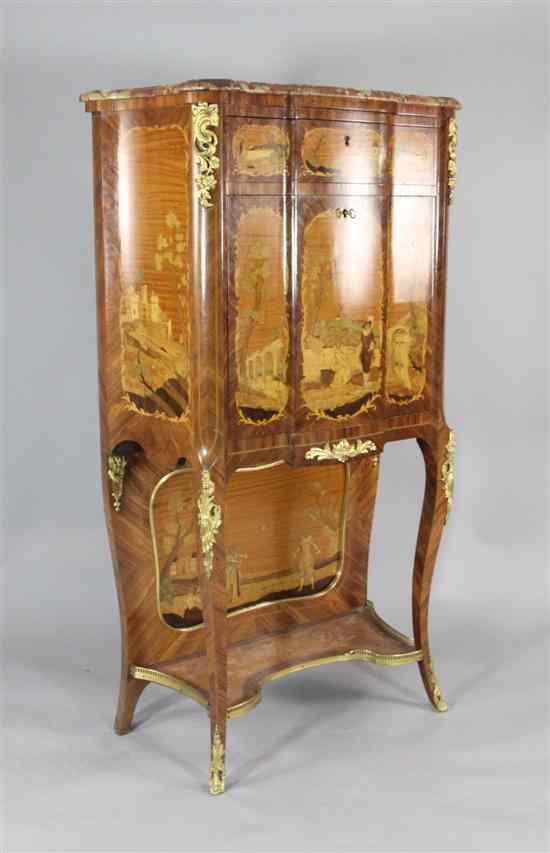 Appraisal: A Louis XV style gilt bronze mounted kingwood and marquetry