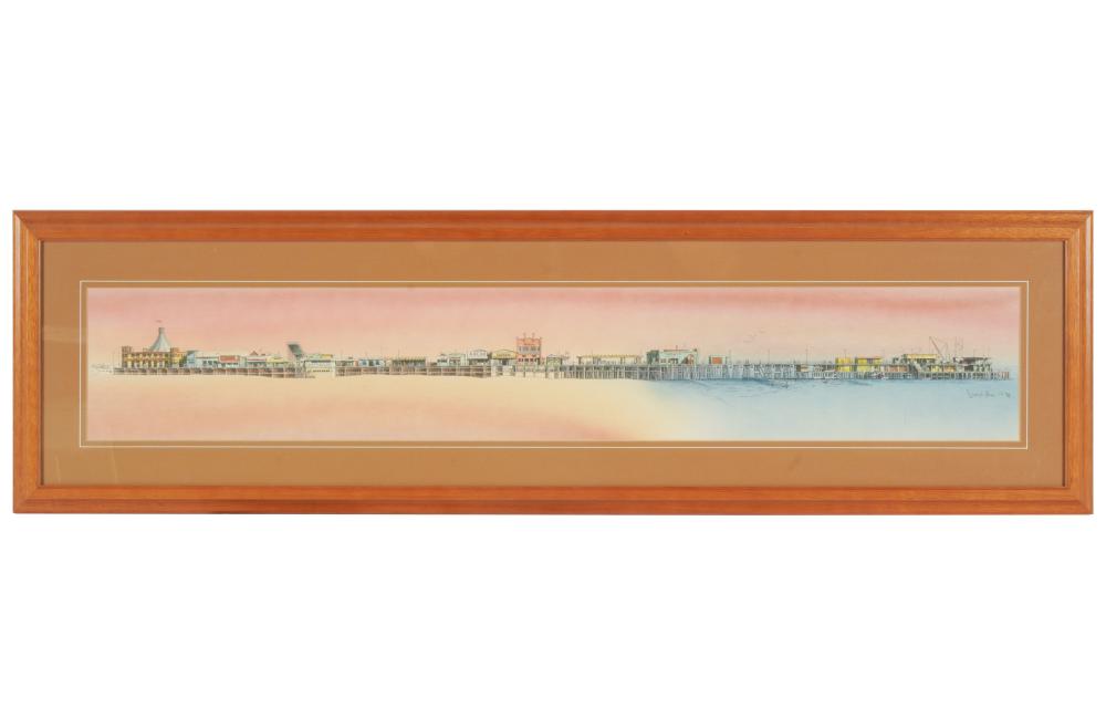 Appraisal: GEORGE POSER SANTA MONICA PIER watercolor signed and dated lower