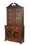 Appraisal: DISH CABINET - th c mahogany two part dish cabinet