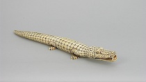 Appraisal: Carved Ivory Crocodile Japanese ca th Century Signed on bottom