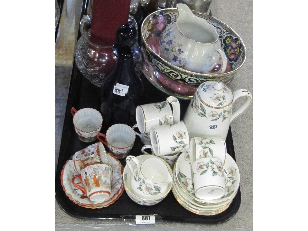 Appraisal: Tray lot to include Crown Staffordshire coffee set Newhall bowl