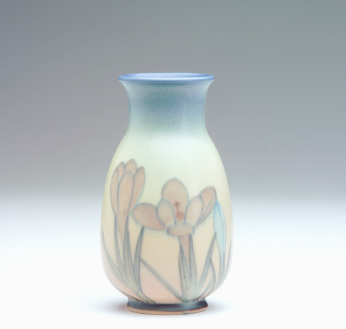 Appraisal: ROOKWOOD Wax Matte bulbous vase painted by K Shirayamadani with