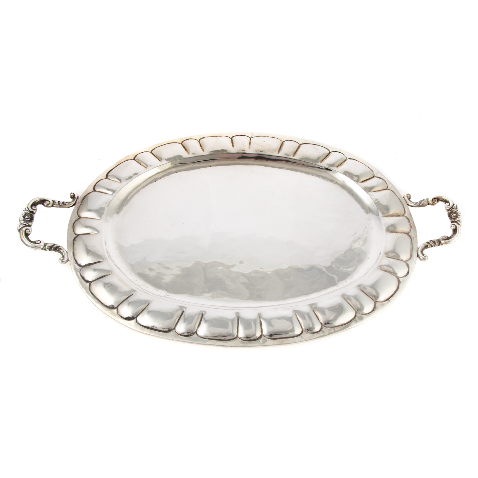 Appraisal: MEXICAN STERLING SERVING TRAY BY FEISA s- s oval with