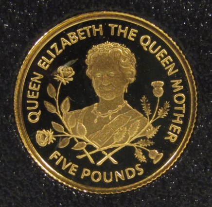 Appraisal: A Guernsey gold proof coin Elizabeth The Queen Mother ct