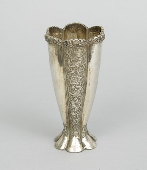 Appraisal: A Turkish Silver Vase A silver vase with Turkish hallmarks