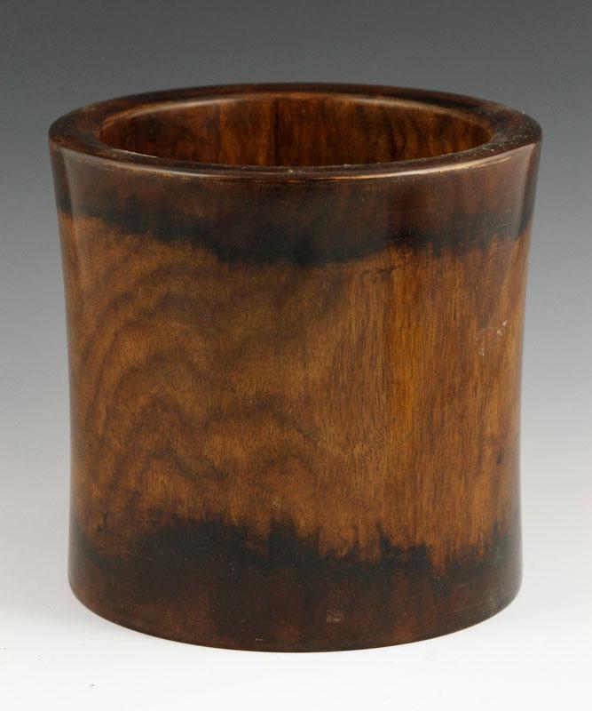 Appraisal: - Huanghuali Wood Brush Pot Chinese brush pot huanghuali wood