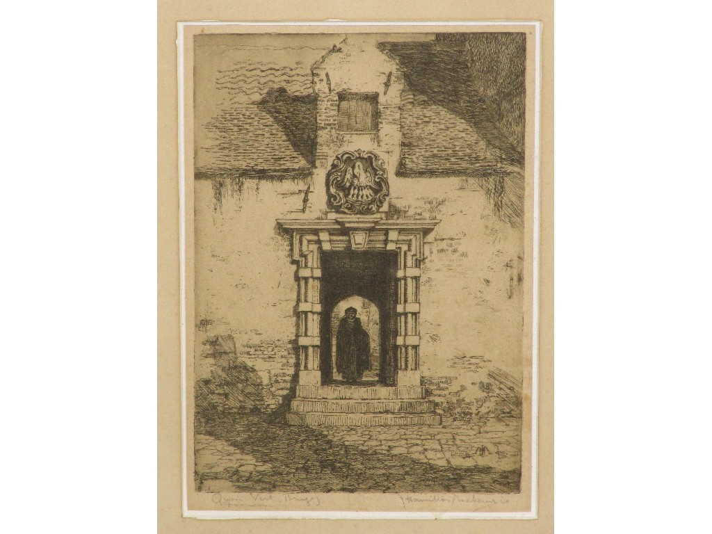 Appraisal: JAMES HAMILTON MacKENZIE Etching 'Bruges Doorway' signed and entitled in