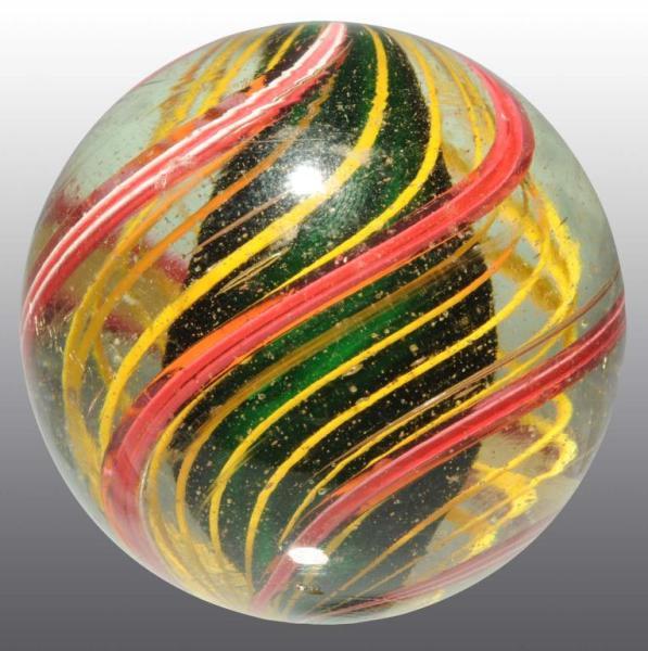 Appraisal: Dark Green Solid Core Tri Level Swirl Marble Description Stunning