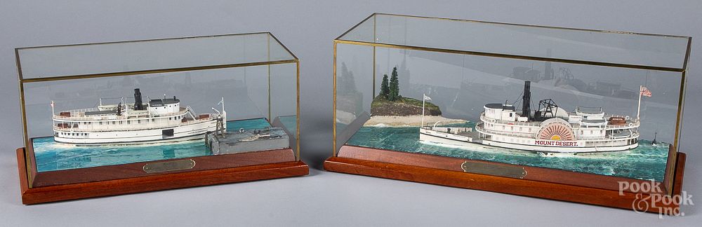 Appraisal: Two cased ship models Two cased ship models of the