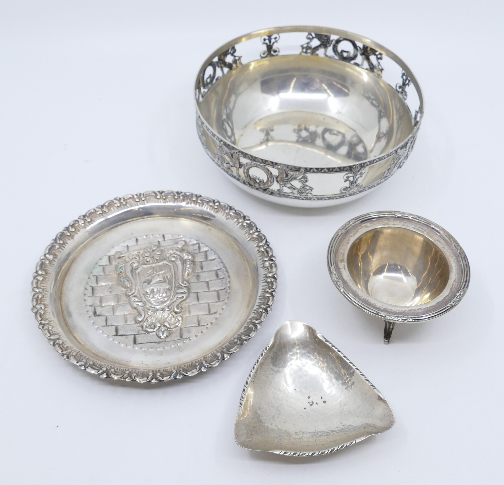 Appraisal: pc Silver Small Dishes and Bowls- g TW Bowl measures