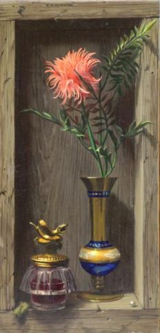 Appraisal: WHYTE Raymond A Trompe L'Oeil Still Life The Pearl Signed