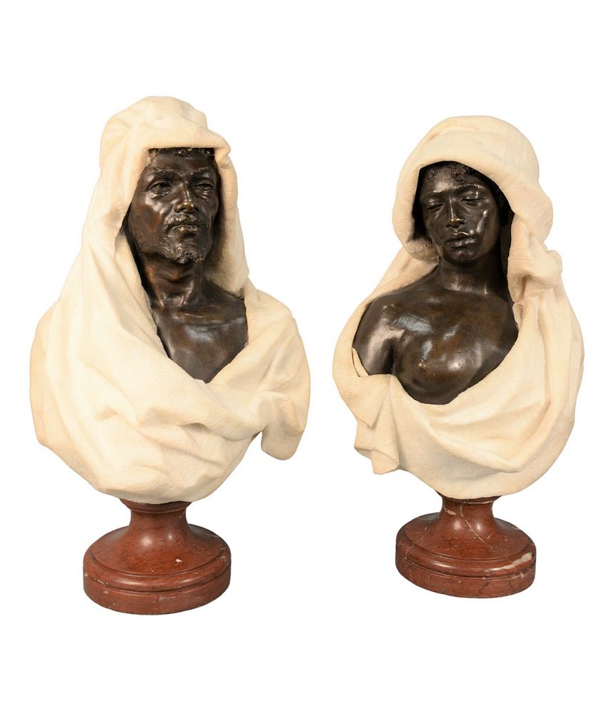 Appraisal: Pair of Leopold Bracony American th Century pair of busts