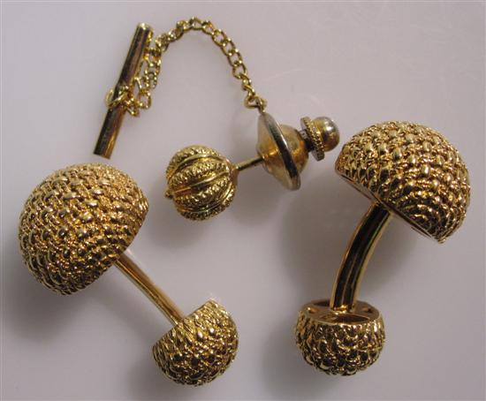 Appraisal: Tiffany Co Cufflinks Woven ball form with stud K grams