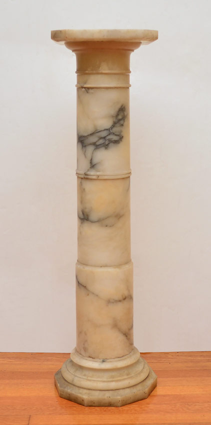 Appraisal: VARIEGATED MARBLE PEDESTAL '' h x '' CONDITION Heavily scratched