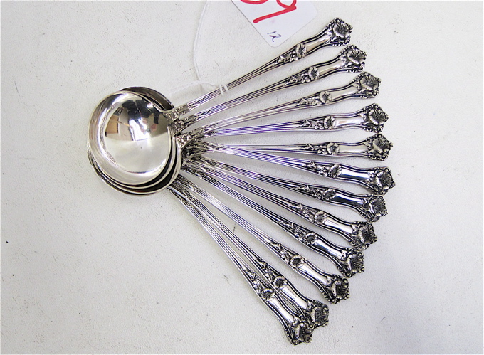 Appraisal: SET OF ALVIN MANUFACTURING CO STERLING BOUILLON SPOONS in the