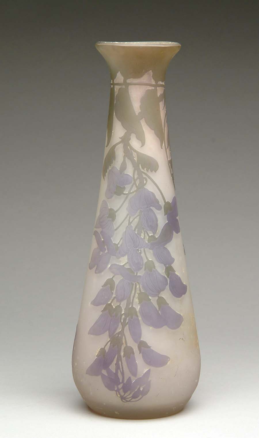 Appraisal: GALLE CAMEO VASE Beautiful Galle vase has lavender colored flowers