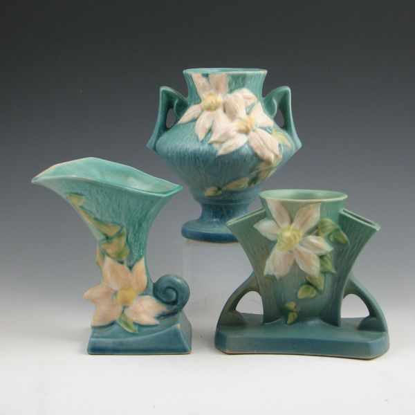 Appraisal: Two Roseville Clematis vases including a - '' and -