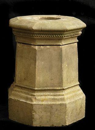 Appraisal: ENGLISH TERRACOTTA PEDESTAL Octagonal stepped outline in in at base