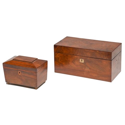 Appraisal: A Victorian mahogany tea chest in plain and figured veneers