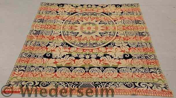 Appraisal: Colorful Pennsylvania jacquard coverlet made by Peter Seibert Easton PA