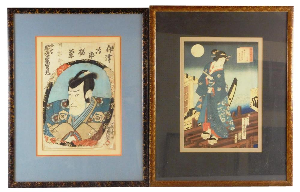 Appraisal: Two pieces by Kunisada Utagawa Japanese - Ukiyo-e woodblock prints