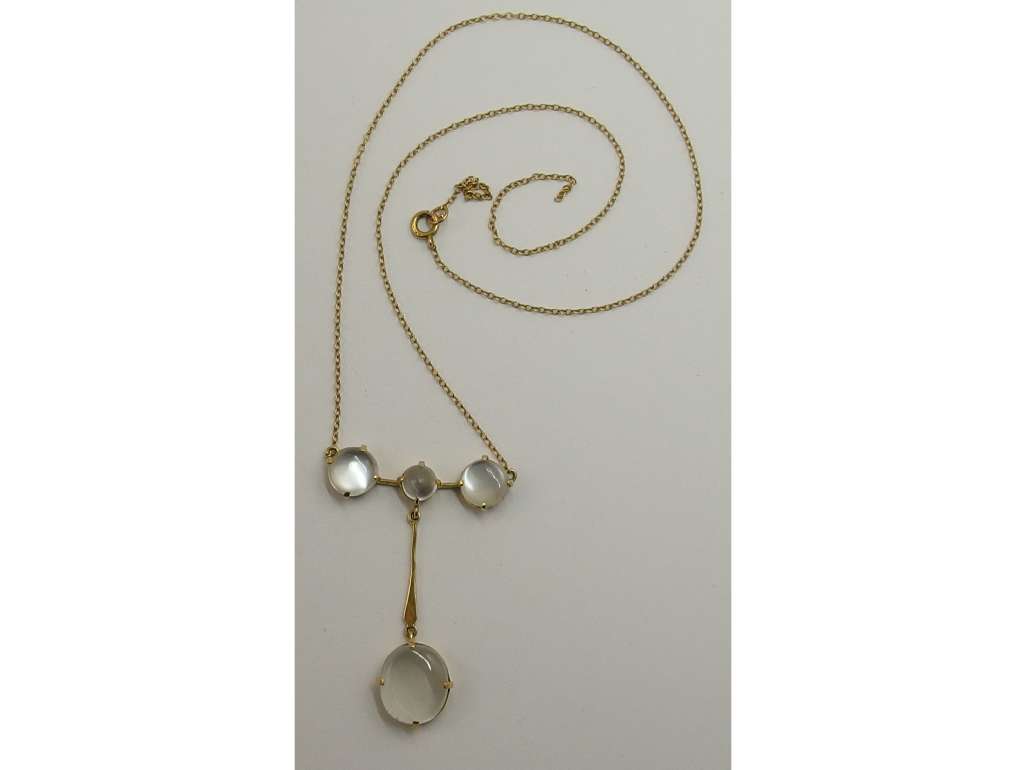 Appraisal: A ct moonstone necklace chain af