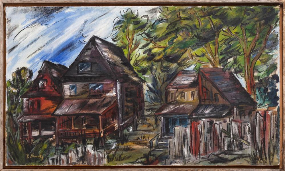 Appraisal: RAYNOR RAY AHMUTY RHODE ISLAND MASSACHUSETTS - RUSTIC HOUSES OIL