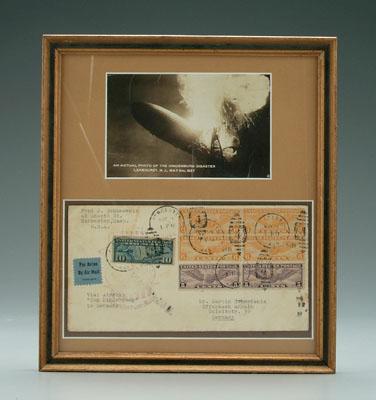 Appraisal: Hindenburg flight cover posted Worcester Massachusetts May Via Airship 'Von