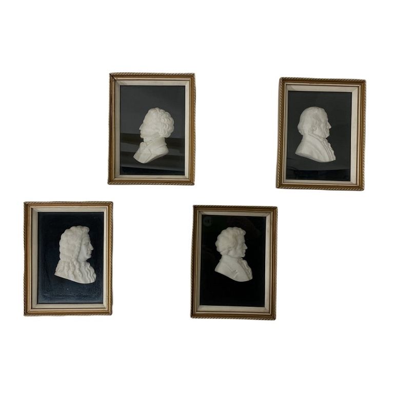 Appraisal: Four French Alabaster Framed Portraits Four French Alabaster Framed Portraits