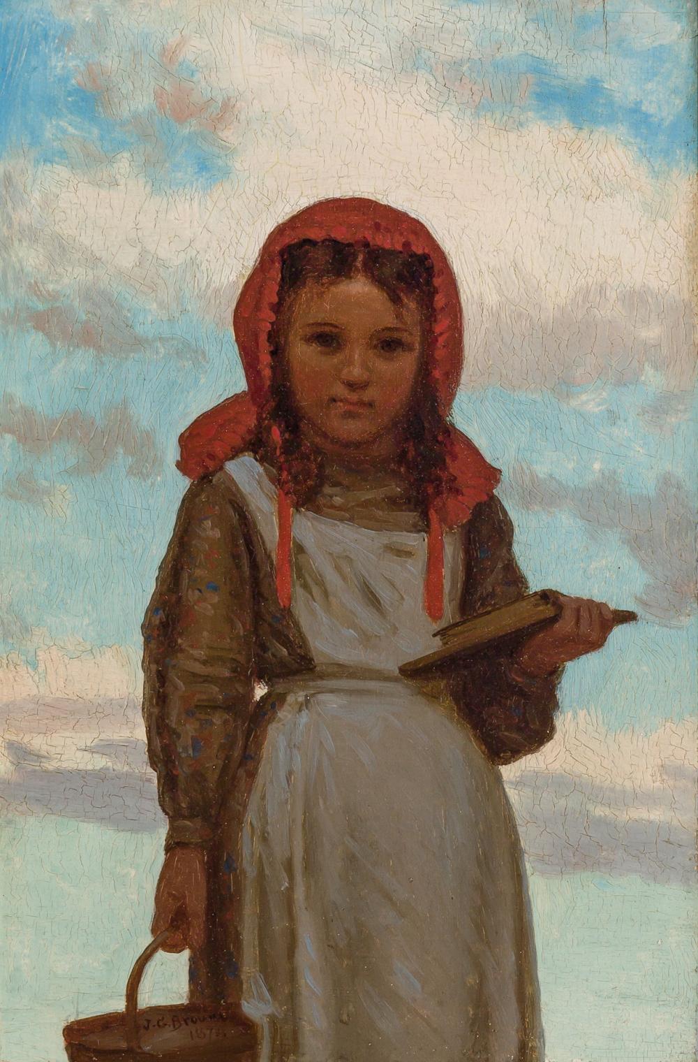 Appraisal: JOHN GEORGE BROWN American - Going to School oil on