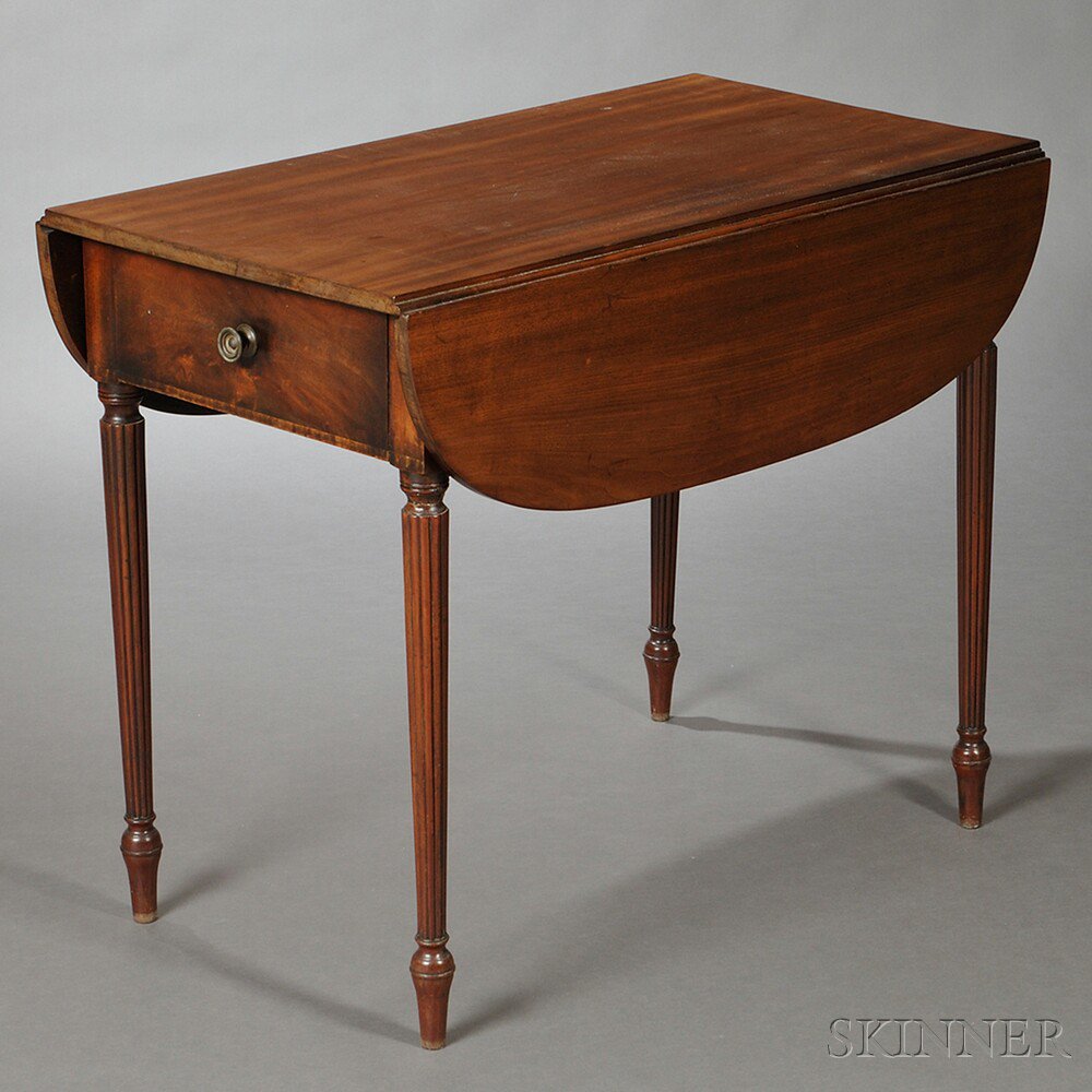 Appraisal: Federal Inlaid Mahogany Pembroke Table probably Massachusetts c - the