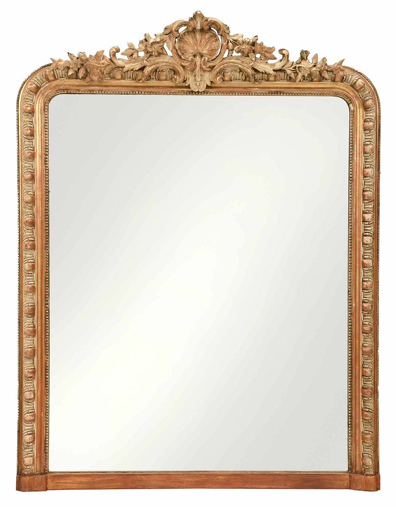 Appraisal: Louis XV Style Giltwood Mirror French th century molded and