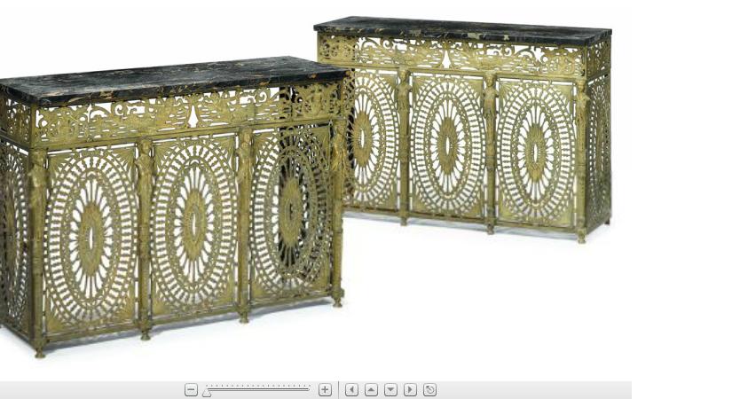 Appraisal: Pair of Continental gilt metal and marble top radiator covers