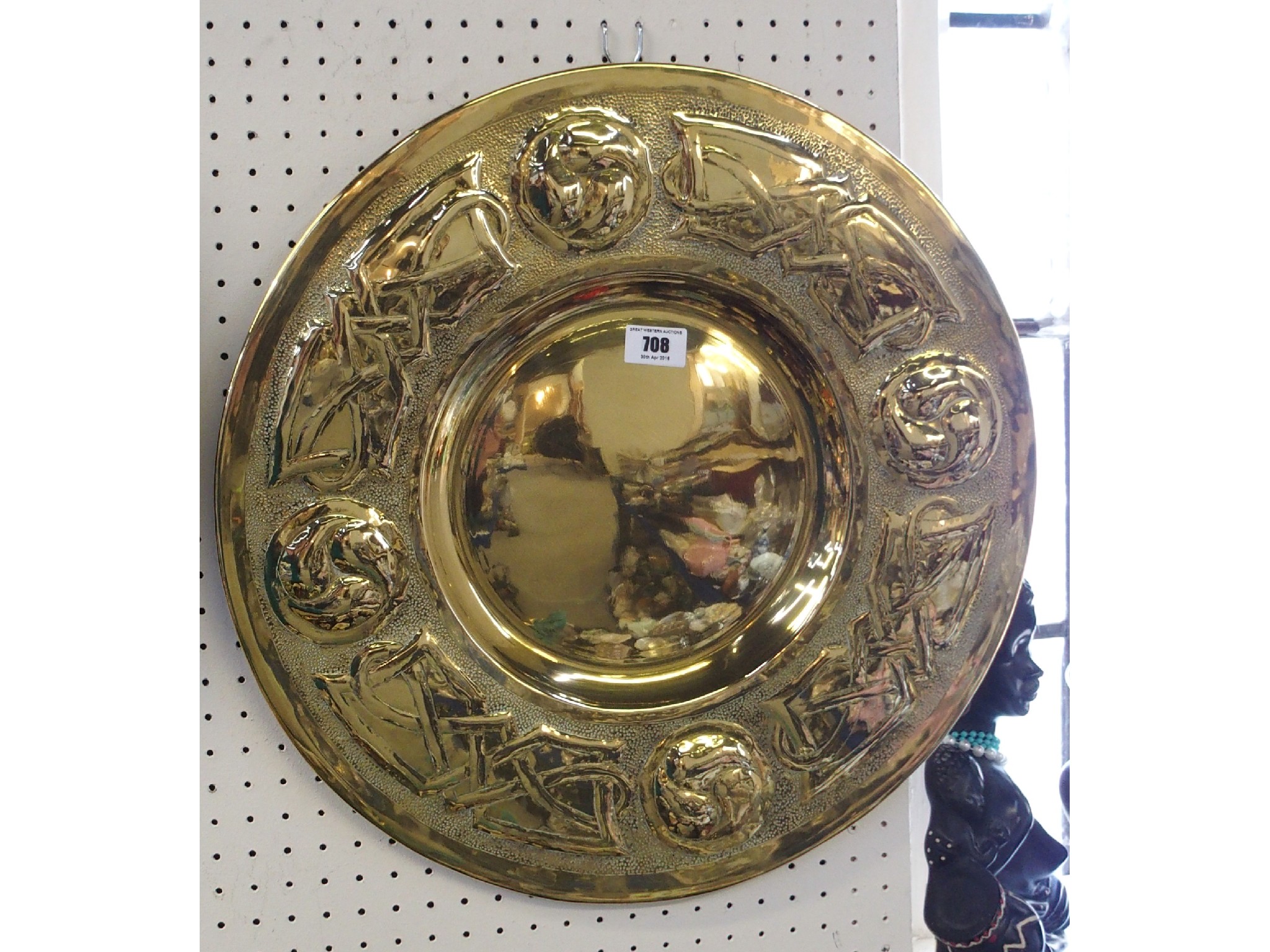 Appraisal: Brass charger with Celtic knotwork decoration