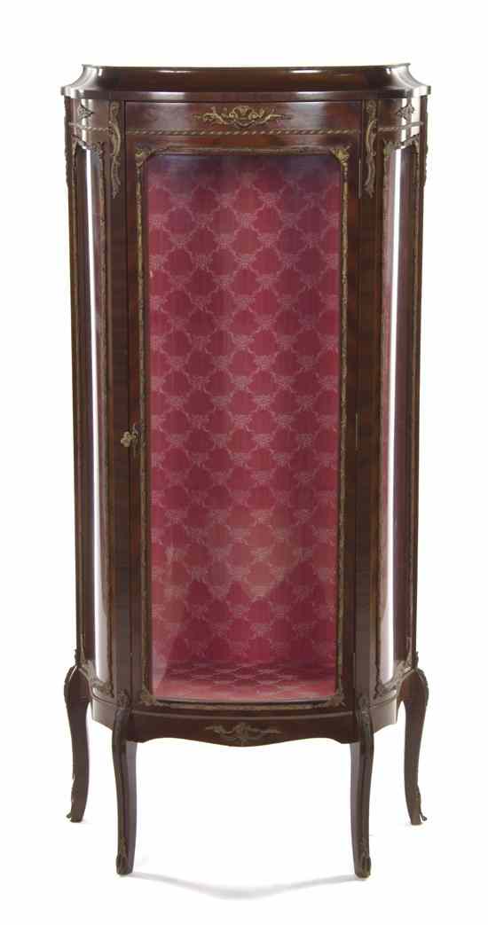 Appraisal: A Louis XV Style Mahogany and Gilt Metal Mounted Vitrine