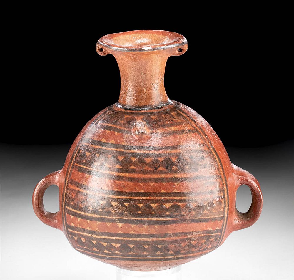 Appraisal: Inca Polychrome Aryballos - Extensively Decorated w TL Pre-Columbian Northern