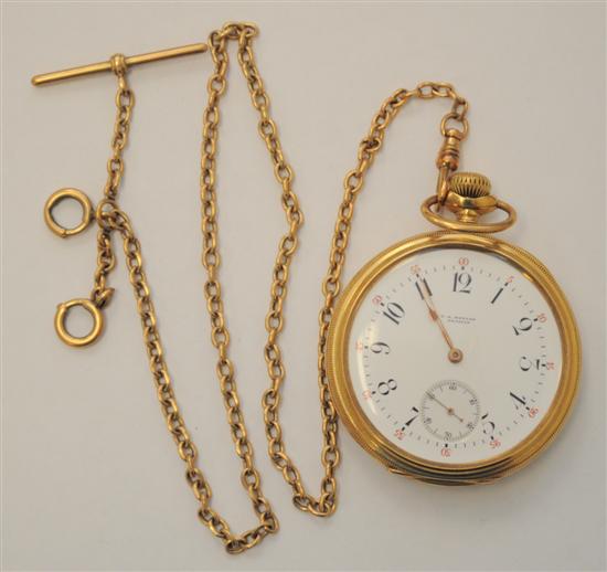 Appraisal: C H Meylan Brassus Pocket Watch and Chain K yellow