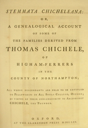 Appraisal: Genealogy - STEMMATA CHICHELEANA OR A GENEALOGICAL ACCOUNT OF SOME