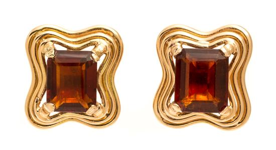 Appraisal: Sale Lot A Pair of Vintage Rose Gold and Citrine