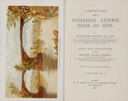 Appraisal: TEMPLE RICHARD JOURNALS KEPT IN HYDERABAD KASHMIR SIKKIM AND NEPAL