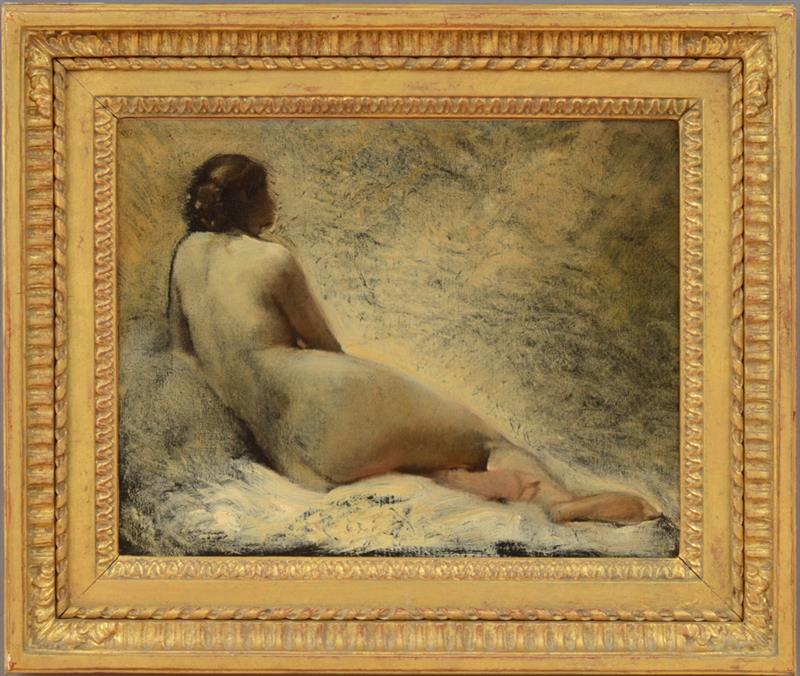 Appraisal: FRENCH SCHOOL RECLINING NUDE Oil on canvas unsigned lined x