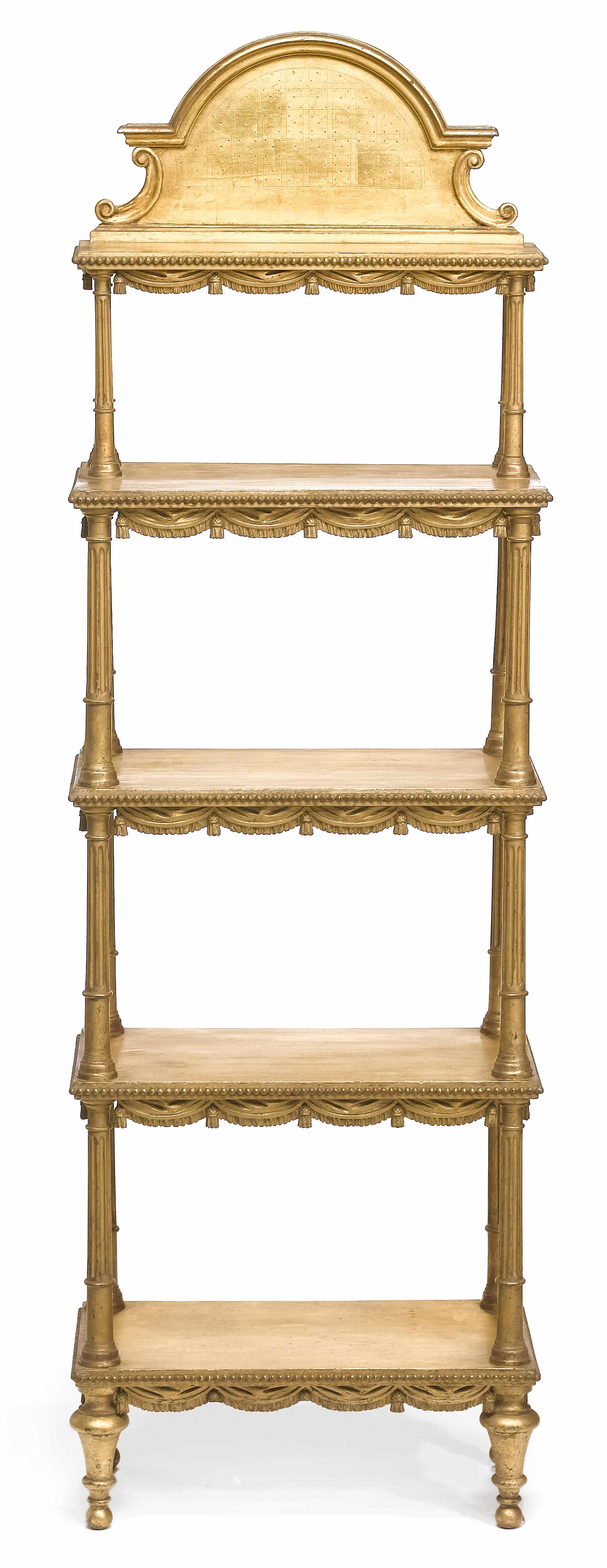 Appraisal: A Continental Neoclassical style giltwood tagre late th century The